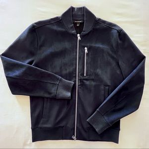 Navy Banana Republic Vegan Suede Bomber Jacket | Size S